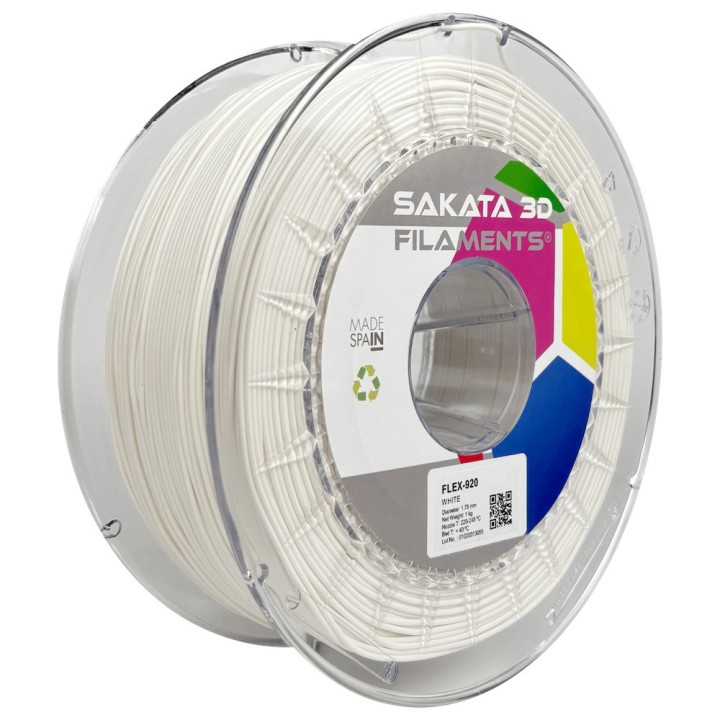 FleX-920 Blanco Filamento Flexible 1kg - Sakata 3D