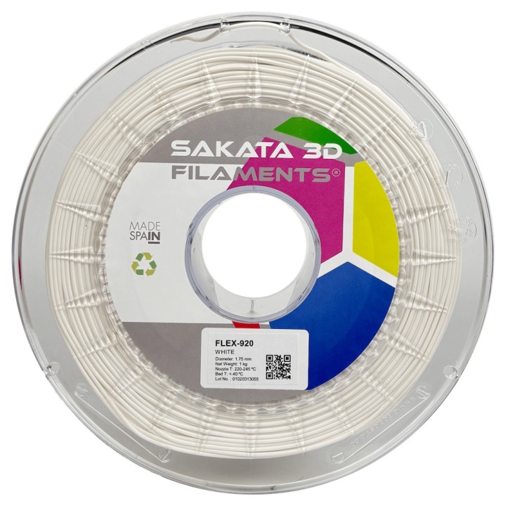 FleX-920 Blanco Filamento Flexible 1kg - Sakata 3D