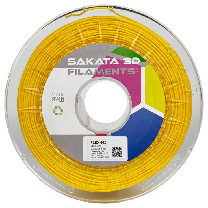 FleX-920 Amarillo Filamento Flexible 1kg - Sakata 3D Biodegradable